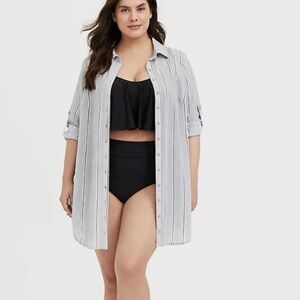 Torrid Striped Swim Coverup